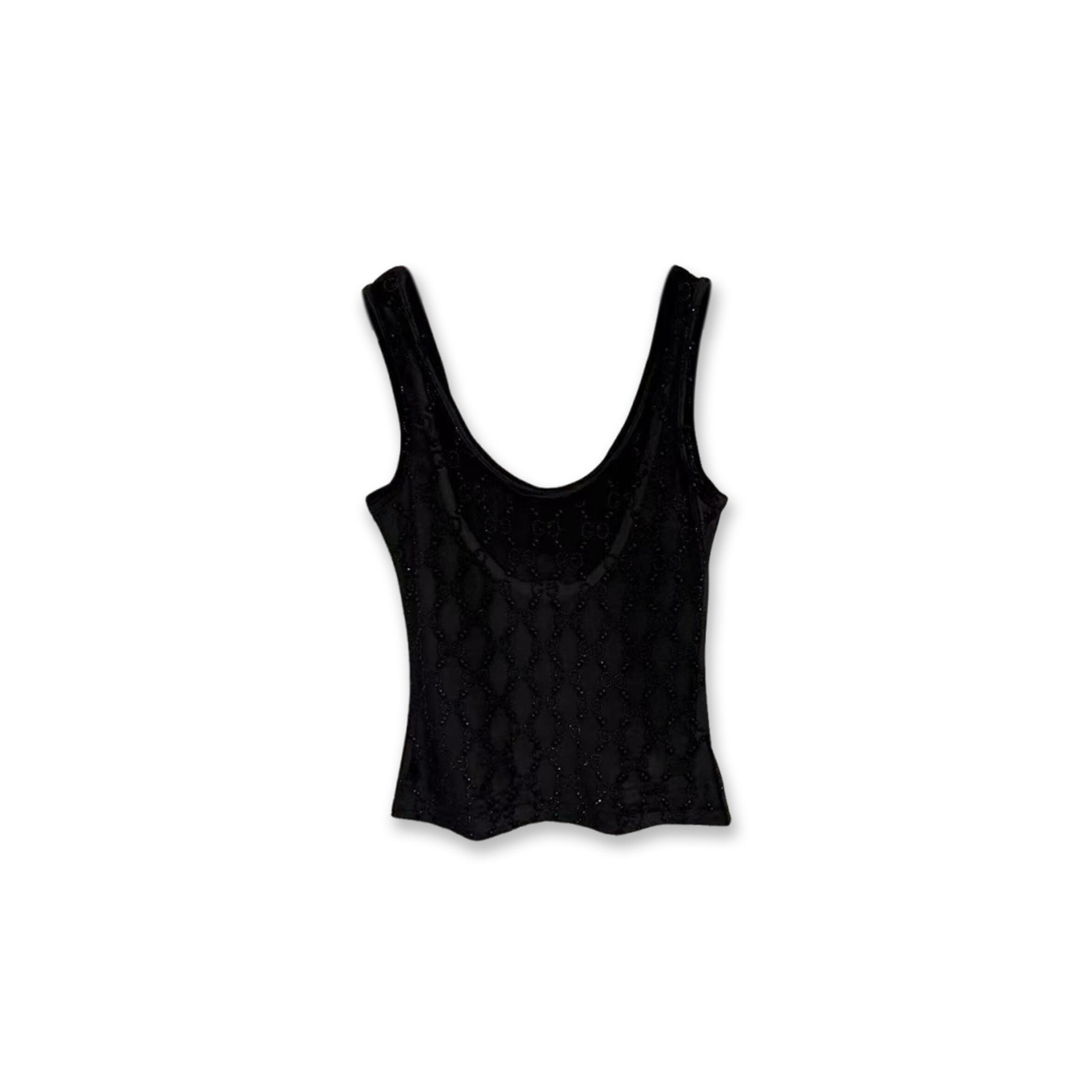 Gvc*1 black rhinestone vest